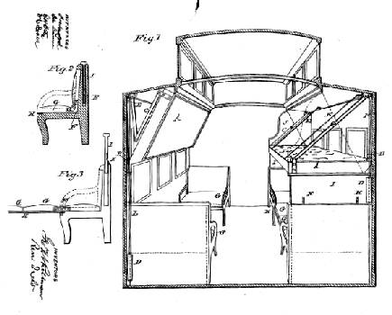 George Pullman's 1865 sketch for patent #49,992, via midcontinent.org.